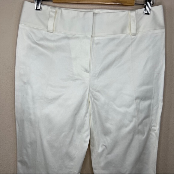 NEW Anne Klein White Sateen Straight Leg Pants Neutral Coastal Size 4 - Picture 3 of 10